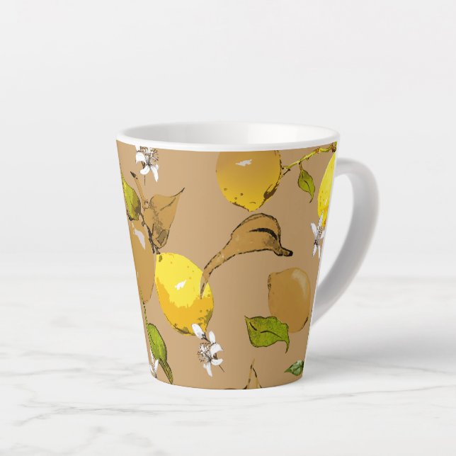 Watercolor lemons 33 latte mug (Right Angle)
