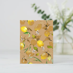Watercolor lemons 33 postcard