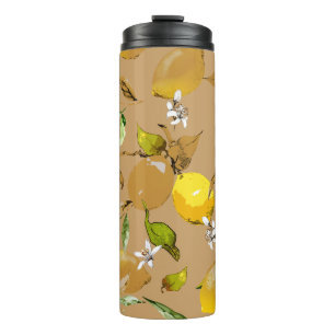 Watercolor lemons 33 thermal tumbler