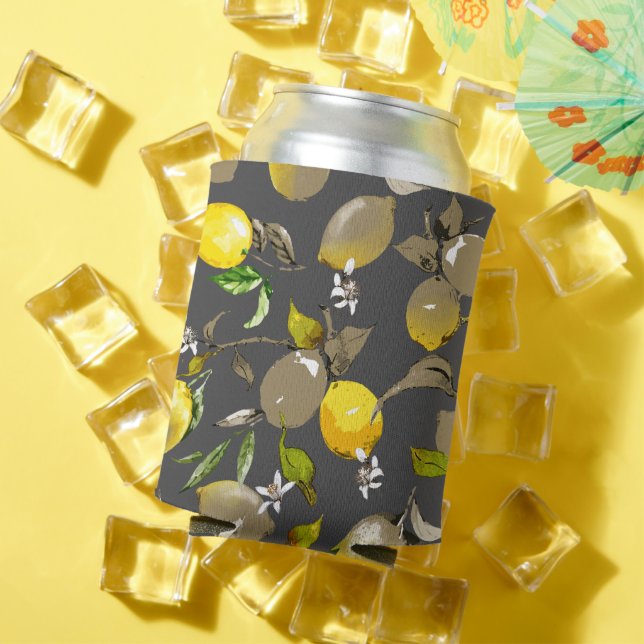Watercolor lemons 35 can cooler (In Situ Summer)