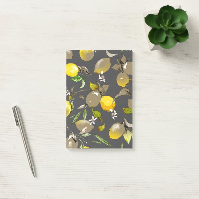 Watercolor lemons 35 post-it notes (Office)