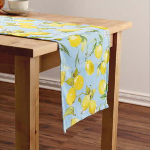 Watercolor lemons 4 medium table runner
