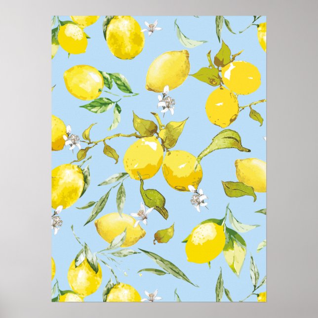 Watercolor lemons 4 poster (Front)