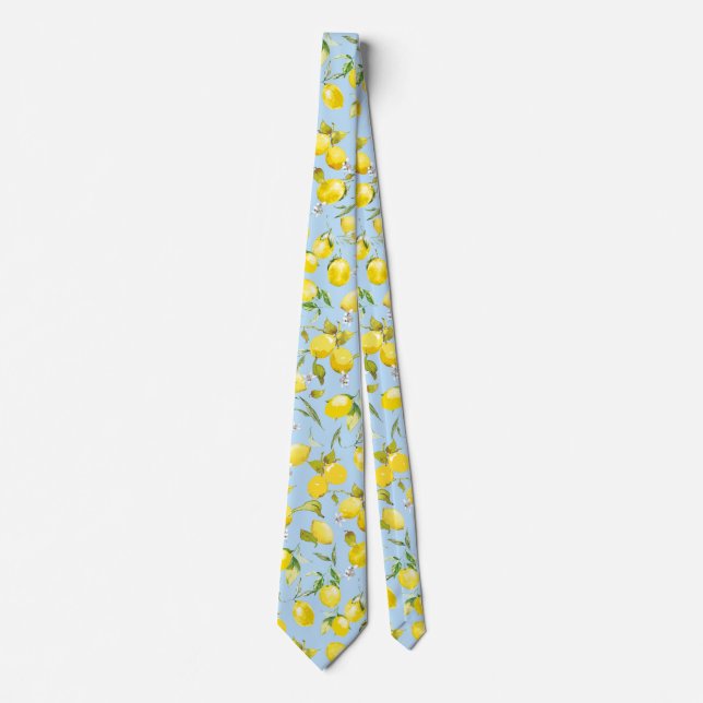Watercolor lemons 4 tie (Front)