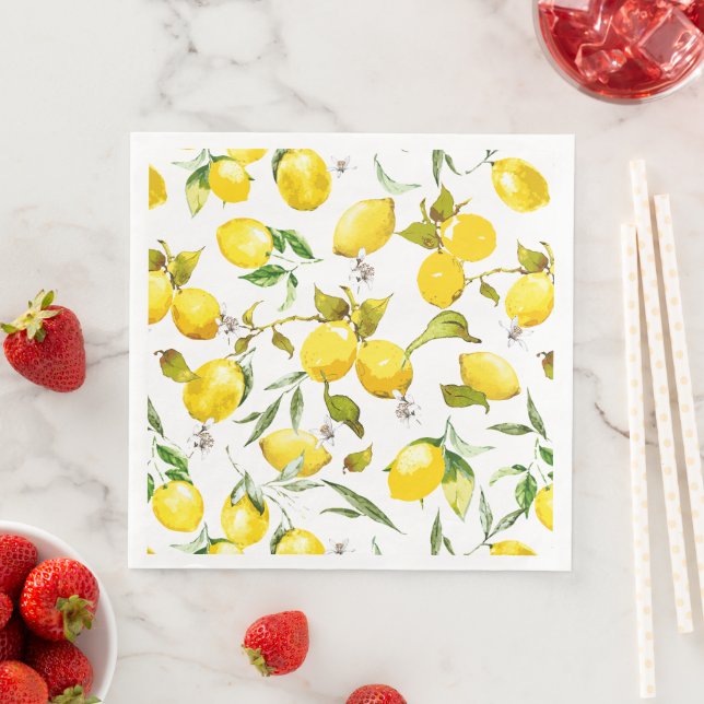 Watercolor lemons 5 napkin (Insitu)