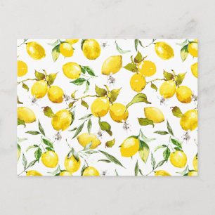 Watercolor lemons 5 postcard