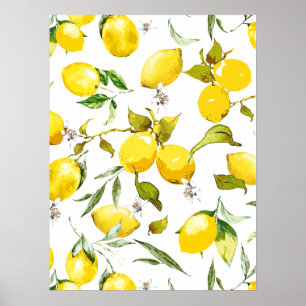 Watercolor lemons 5 poster