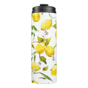 Watercolor lemons 5 thermal tumbler
