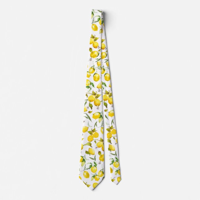 Watercolor lemons 5 tie (Front)