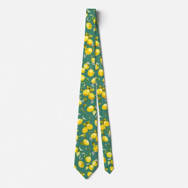 Watercolor lemons 6 tie (Front)