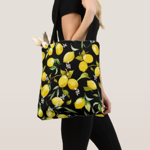 Watercolor lemons 7 tote bag