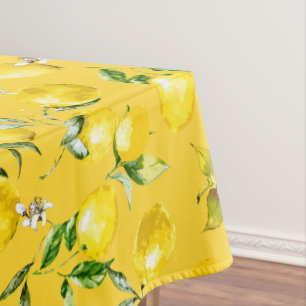 Watercolor lemons 8 tablecloth
