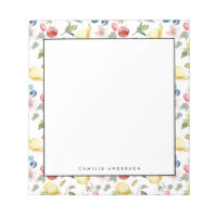 Watercolor Lemons and Berries Pattern Personalised