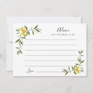 watercolor lemons and greenery advice card