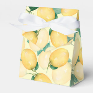 Watercolor Lemons and Leaves Favour Box