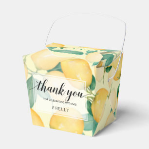 Watercolor Lemons and Leaves Thank You Favour Box