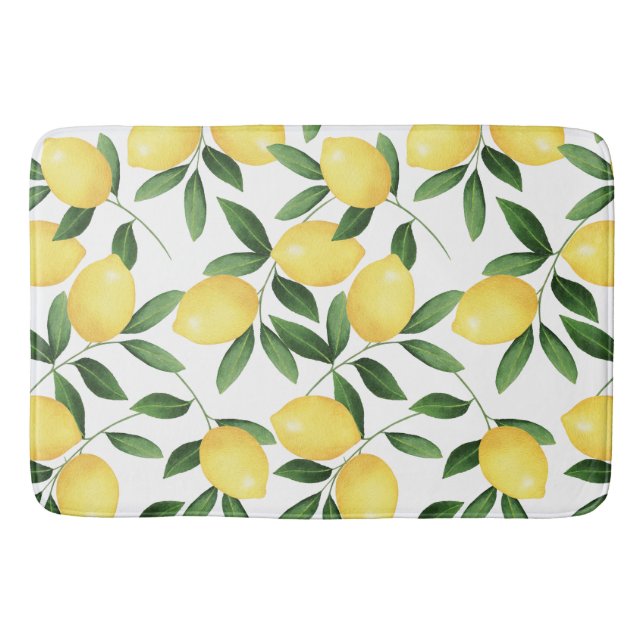 WATERCOLOR LEMONS BATH MAT (Front)