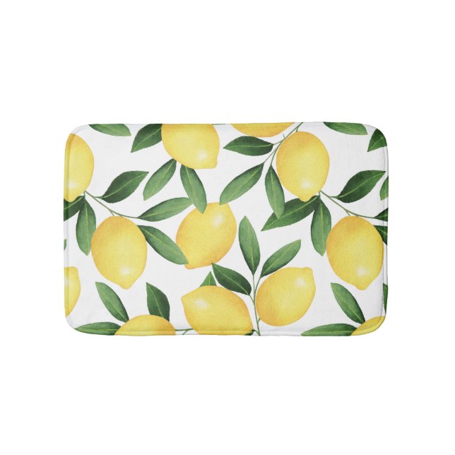 WATERCOLOR LEMONS BATH MAT (Front)