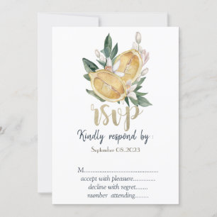 Watercolor Lemons Botanical RSVP Invitation