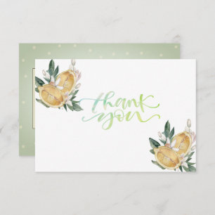 Watercolor Lemons Botanical Thank You Card