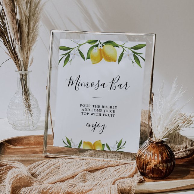 Watercolor lemons bridal shower mimosa bar sign (Creator Uploaded)
