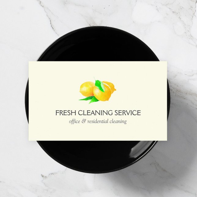 Watercolor Lemons Cleaning Service  Business Card (Creator Uploaded)
