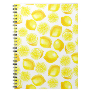 Watercolor lemons design notebook