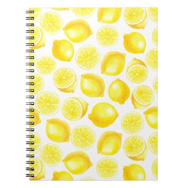 Watercolor lemons design notebook (Front)