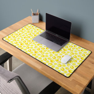 Watercolor lemons design wrapping paper desk mat