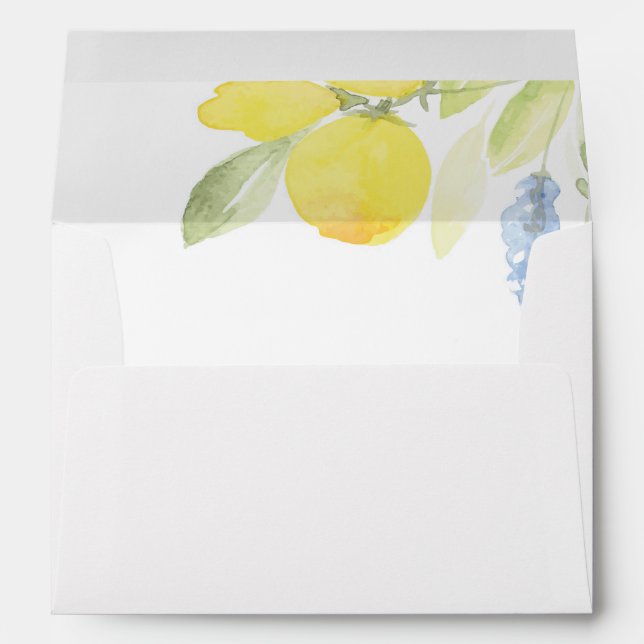 Watercolor Lemons Envelope (Back (Bottom))