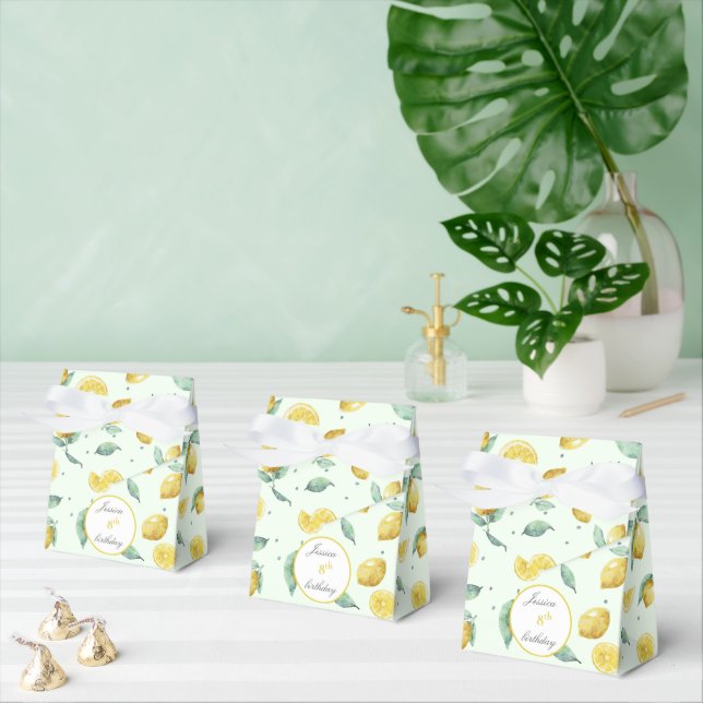 Watercolor lemons favour box (Multiple)