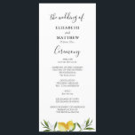 Watercolor lemons foliage wedding program<br><div class="desc">A lovely design with watercolor lemons and green foliage. You can personalise the text and colours on this wedding program template.</div>