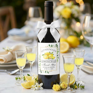 Watercolor Lemons Gold Limoncello Bottle Labels