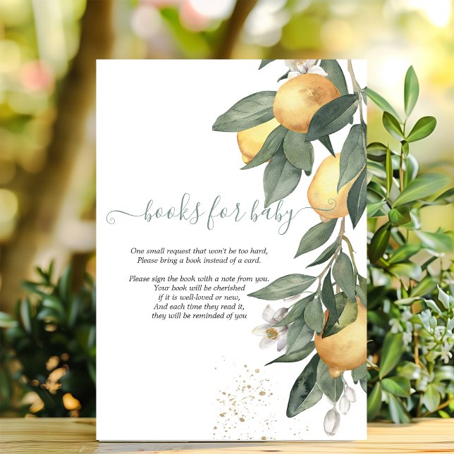 Watercolor Lemons Green Plaid Enclosure Card (Creator Uploaded)