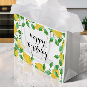 Watercolor Lemons Large Gift Bag