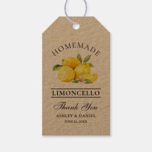 Watercolor Lemons Limoncello Thanks Kraft Gift Tags