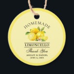 Watercolor Lemons Limoncello Wedding Thanks Yellow Favour Tags<br><div class="desc">Elegant Watercolor Lemons Homemade Limoncello Wedding Thank You Tags</div>