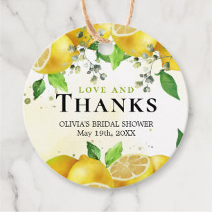 Watercolor Lemons Love and Thanks Tags