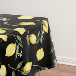 Watercolor Lemons,Mediterranean art,summer Tablecloth