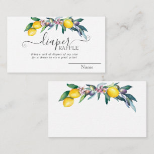 Watercolor Lemons Olives Baby Shower  Enclosure Card