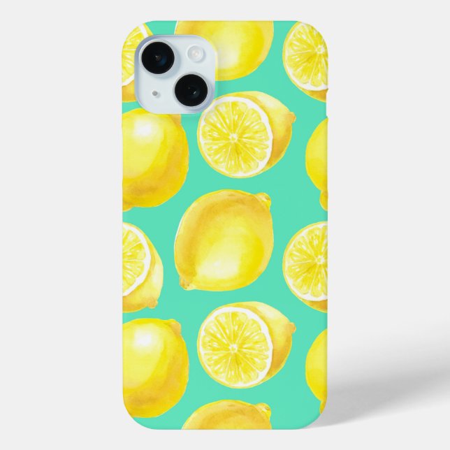 Watercolor lemons pattern Case-Mate iPhone case (Back)