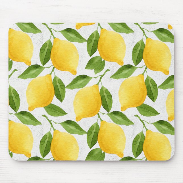 Watercolor lemons pattern mouse pad (Front)