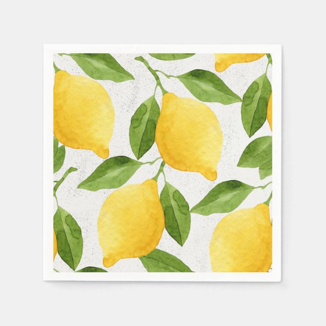 Watercolor lemons pattern napkin (Front)