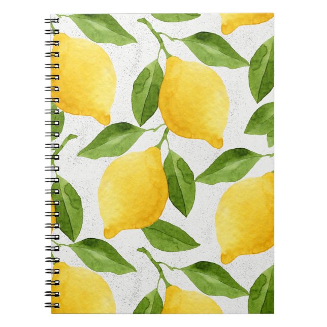 Watercolor lemons pattern notebook (Front)