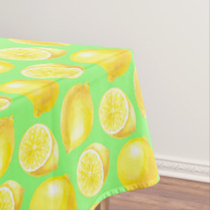 Watercolor lemons pattern tablecloth
