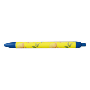 Watercolor Lemons & Popsicles Blue Ink Pen