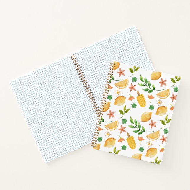 Watercolor Lemons & Popsicles Notebook (Inside)