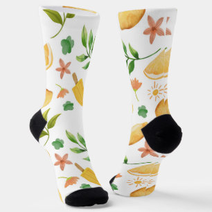 Watercolor Lemons & Popsicles Socks – Fun Summer 