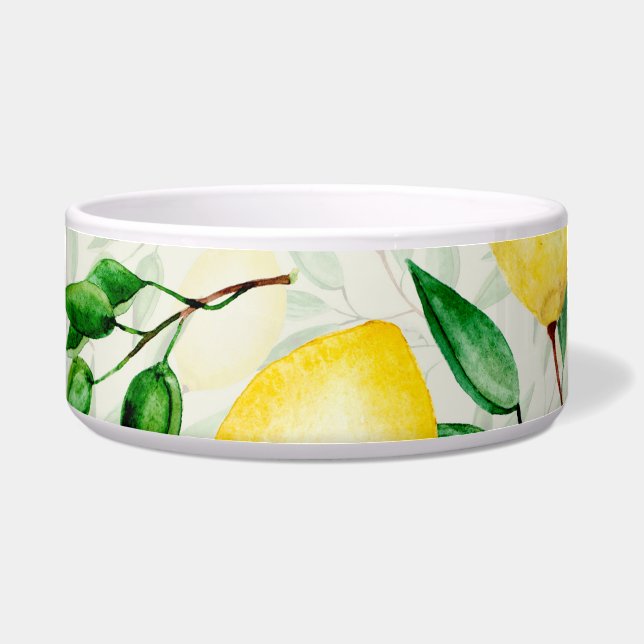 Watercolor lemons, seamless fruit pattern. (Front)