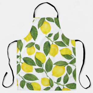 Watercolor Lemons: Summer Fruit Pattern Apron